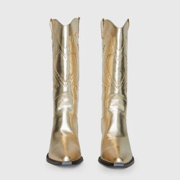 Billini Everlyn Cowboys Boots Gold Metallic NEW Women’s 8 - Picture 4 of 5